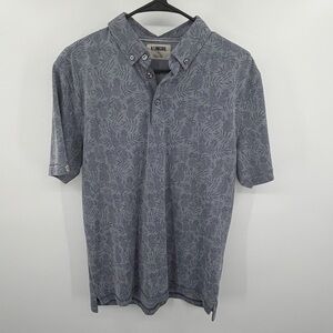 Linksoul Mens Blue Pineapple Print Golf Polo Size Medium